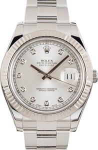 Rolex Datejust II 116334 Silver Diamond Dial