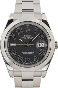 Rolex Datejust II Ref 116300 Black Roman Dial