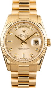 Used Rolex Day-Date 36 Ref 118238 Champagne Diamond Dial