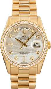 Rolex Day-Date 36 Yellow Gold 118348 Mother of Pearl Dial