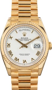 Rolex Day-Date President 128238 White Roman Dial