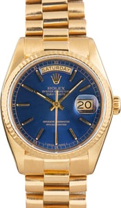 Used Rolex Day-Date 36 Ref 18038 Blue Dial
