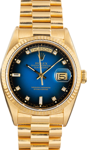 Pre-Owned Rolex Day-Date 36 Ref 18038 Blue Diamond Dial