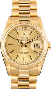 Pre-Owned Rolex Day-Date 36 18238 Champagne Dial