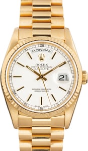 Pre-Owned Rolex Presidential Day-Date 18238 White Dial