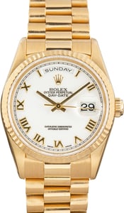 Used Rolex Day-Date 36 Ref 18238 White Roman Dial