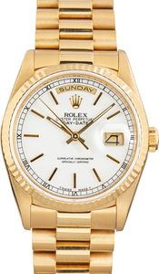 Pre-Owned Rolex Presidential Day-Date Ref 18238 White Dial
