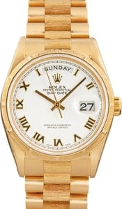 Rolex Day-Date 36 Yellow Gold 18248 Barked Finish
