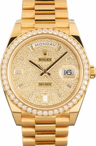 Rolex Day-Date 40 Ref 228348RBR Diamond Paved Dial