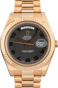 Rolex Day-Date II Ref 218235 Black Arabic Dial