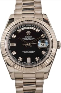 Rolex Day-Date II 218239 Black Diamond Dial