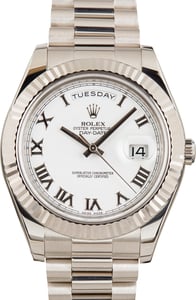 Pre-Owned Rolex Day-Date II Ref 218239 18k White Gold