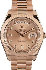 Rolex Day-Date Day-Date II Presidential Diamond Dial 41MM 18k Everose Gold, B&P (2013)