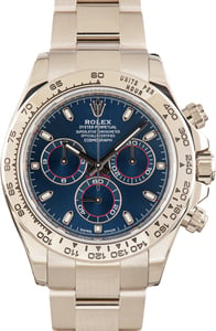 Pre-Owned White Gold Rolex Daytona Ref 116509 Blue Dial