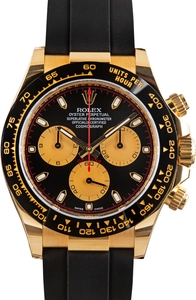Pre-Owned 18k Yellow Gold Rolex Daytona Ref 116518 Black Dial