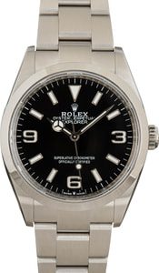 Rolex Explorer 36MM Stainless Steel, Oyster Bracelet Black Arabic Dial, B&P (2023)