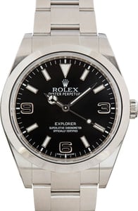 Used Rolex Explorer Black Arabic Dial 214270 Stainless Steel