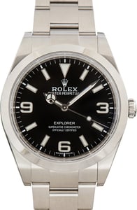 Pre-Owned Rolex Explorer Ref 214270 Black Chromalight Dial