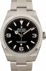 Rolex Explorer 40MM Black Arabic Dial, Oyster Band Stainless Steel, B&P (2024)