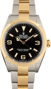 Used Two Tone Rolex Explorer 36 Arabic Dial Ref 124273