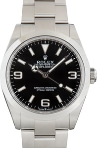 Pre-Owned Rolex Explorer 40 Black Arabic Dial Ref 224270 Oyster Band