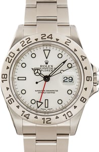Used Steel Rolex Explorer II Ref 16570 Polar Dial