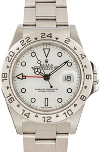 Used Stainless Steel Rolex Explorer II White Polar Dial Ref 16570