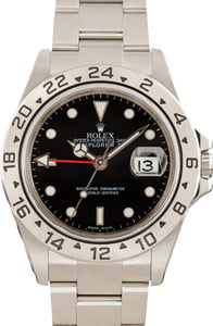 Pre-Owned Steel Rolex Explorer II Ref 16570 Black Dial