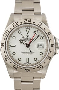 Rolex Explorer 40MM Stainless Steel, Timing Bezel White Polar Dial, B&P (2000)