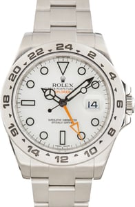 Used Stainless Steel Rolex Explorer II White Dial Ref 216570
