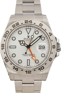 Pre-owned Rolex Explorer II 216570 White Dial