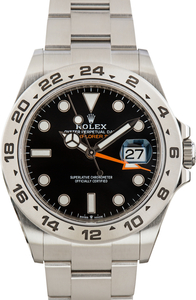 Pre-Owned Stainless Steel Rolex Explorer II Ref 226570 Black Dial