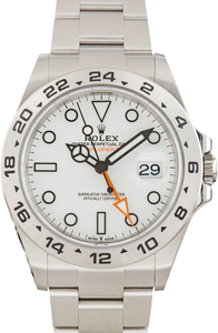 Pre-Owned Steel Rolex Explorer II Ref 226570 White Polar Dial