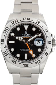 Used Steel Rolex Explorer II Black Chromalight Dial Ref 226570