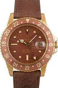 Vintage Rolex GMT-Master 1675 18k Yellow Gold