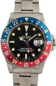 Vintage Rolex Pepsi GMT-Master 1675 Black Dial