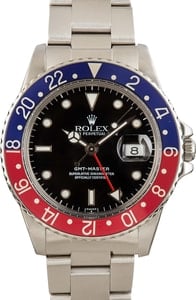 Rolex GMT-Master 40MM Vintage Pepsi Bezel Black Dial Stainless Steel Oyster, Circa 1985