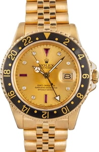 Men's Rolex GMT-Master 16758 Yellow Gold Jubilee
