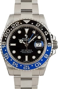 Rolex GMT-Master 40MM Stainless Steel, Oyster Band Black Chromalight Dial, B&P (2015)