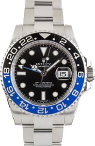 Used Batman Rolex GMT-Master II Ref 116710BLNR Oyster Bracelet