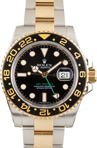 Used Two Tone Rolex GMT-Master II Ref 116713 Black Dial