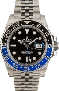 Rolex GMT-Master 40MM Stainless Steel, Jubilee Band Black Chromalight Dial, B&P (2022)