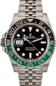 Rolex GMT-Master Left Handed Case, Jubilee Bracelet Green & Black Sprite, B&P (2023)