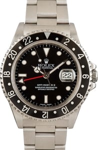 Pre-owned Rolex GMT-Master II 16710 Black Dial