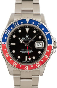 Rolex GMT-Master 40MM Stainless Steel, Black Dial Red & Blue Pepsi Bezel, B&P (2000)