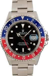 Rolex GMT-Master 40MM Stainless Steel, Oyster Band Black Tritium Dial, Pepsi (1989)