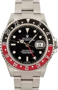 Pre-Owned Rolex GMT-Master II Ref 16710 Red & Black Coke