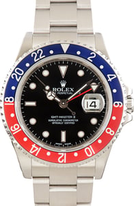 Pre-Owned Stainless Steel Rolex GMT-Master II Ref 16710 Pepsi