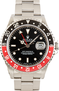 Used Red & Black Rolex GMT-Master Coke Ref 16710 Stainless Steel