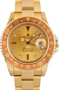 Used Rolex GMT-Master II Ref 16718 Champagne Serti Dial